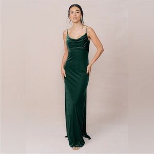 Revelry Skye Velvet Gown in Emerald